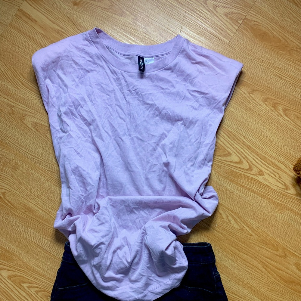 Shoulder Pad Sleeveless Muscle tee